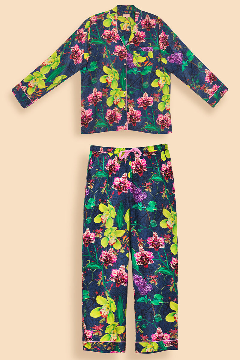 POWDER SUPER SOFT EXOTIC EVENING PAJAMAS IN INK