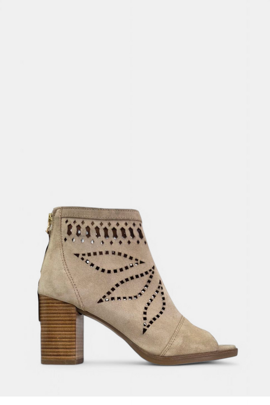 ALPE 5094 SUEDE HEELED PEEP TOE BOOT