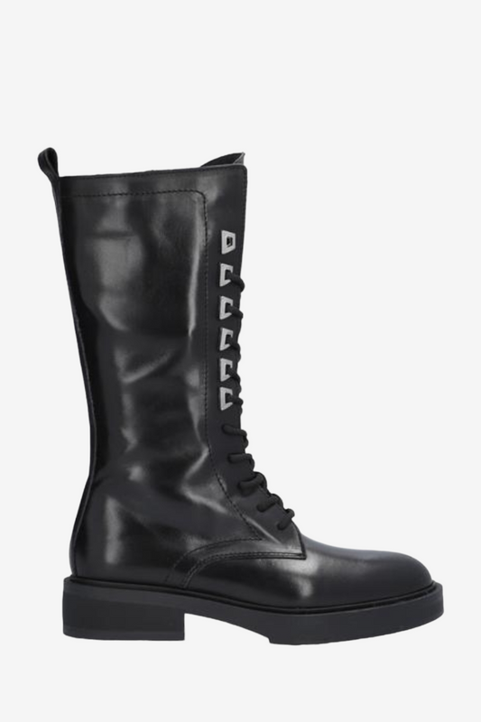 ALPE 2700 BLACK LEATHER BIKER BOOT