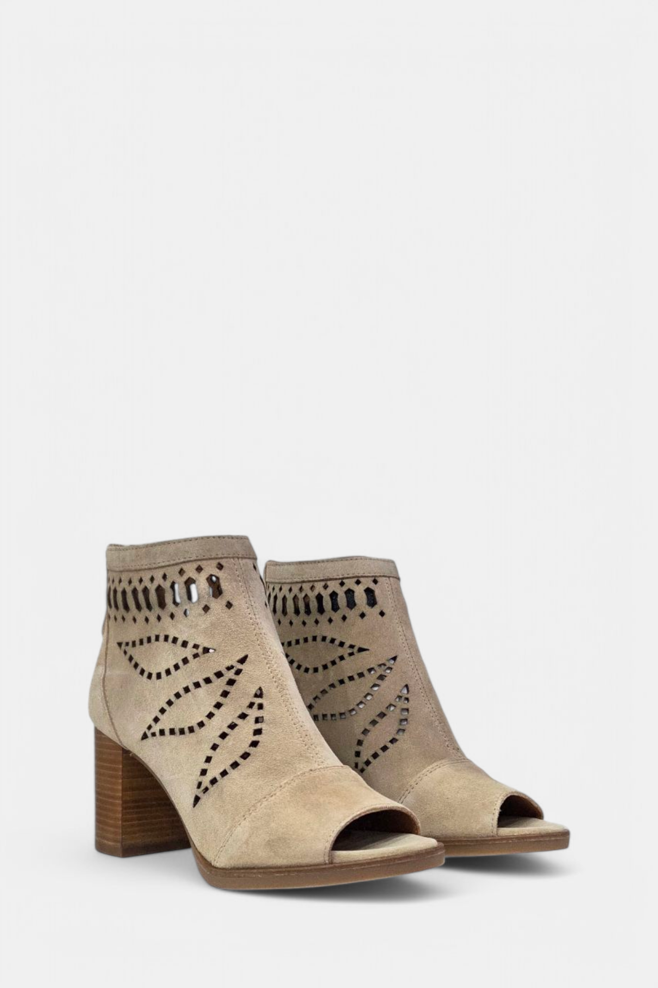 ALPE 5094 SUEDE HEELED PEEP TOE BOOT