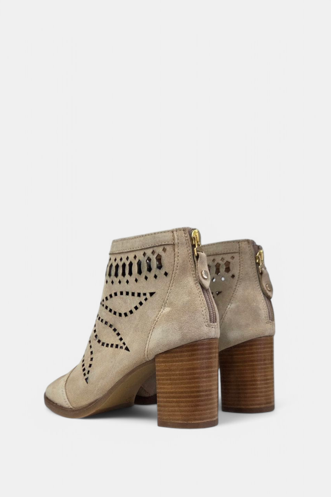 ALPE 5094 SUEDE HEELED PEEP TOE BOOT