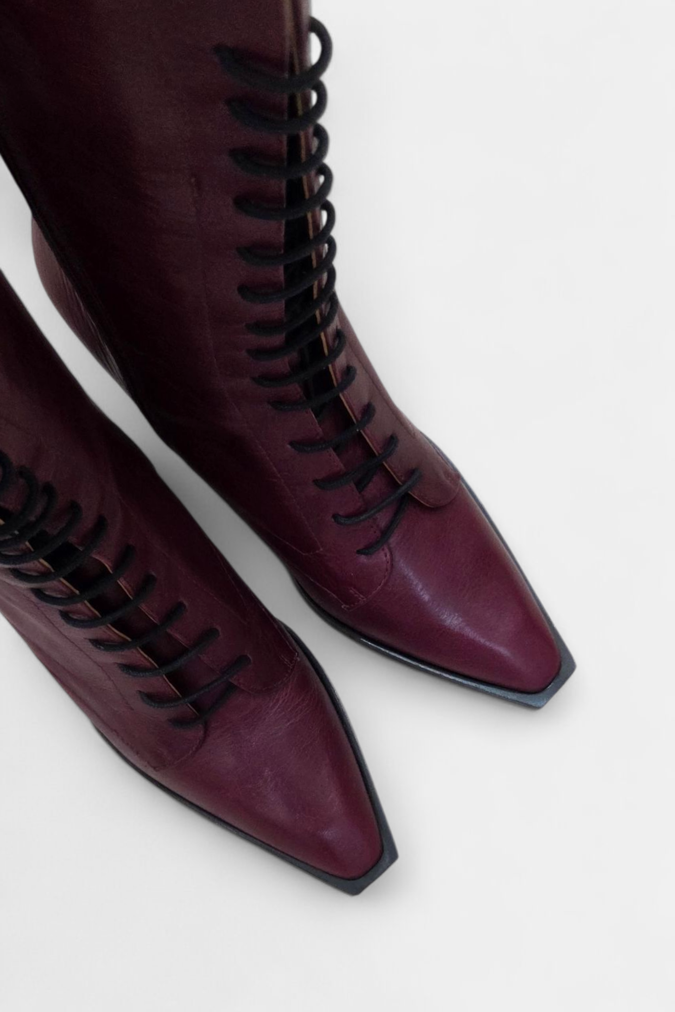 ANGEL ALARCON LORRAINE BURGUNDY LEATHER MID CALF BOOT