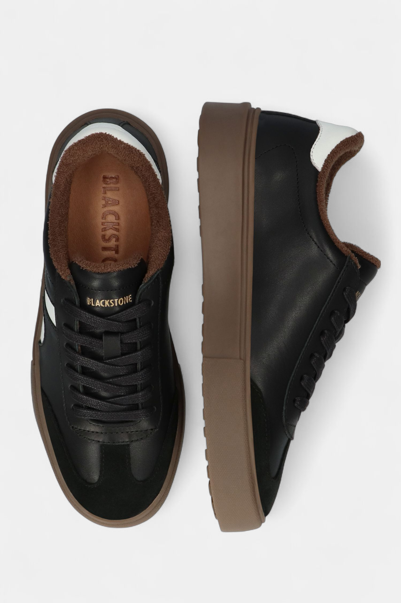 BLACKSTONE 280 BLACK LEATHER TRAINER
