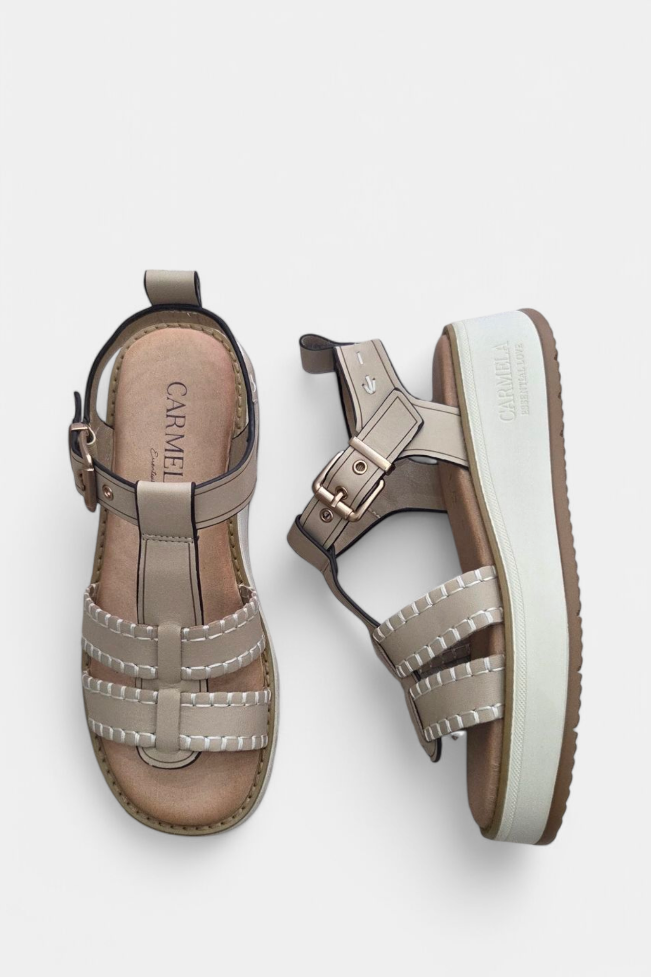 CARMELA 162247 BEIGE LEATHER SANDAL
