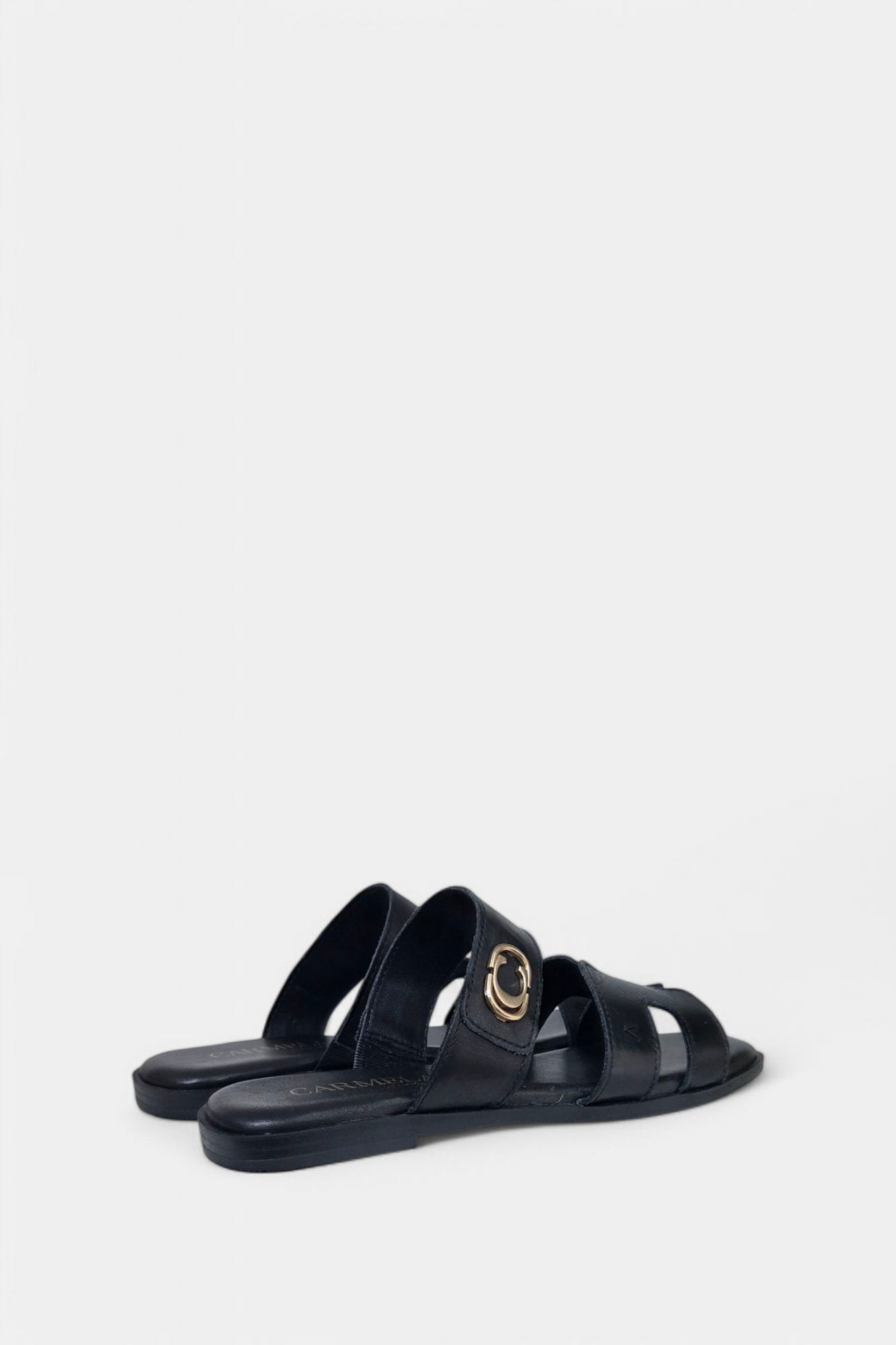 CARMELA 162309 BLACK LEATHER SLIDER SANDAL
