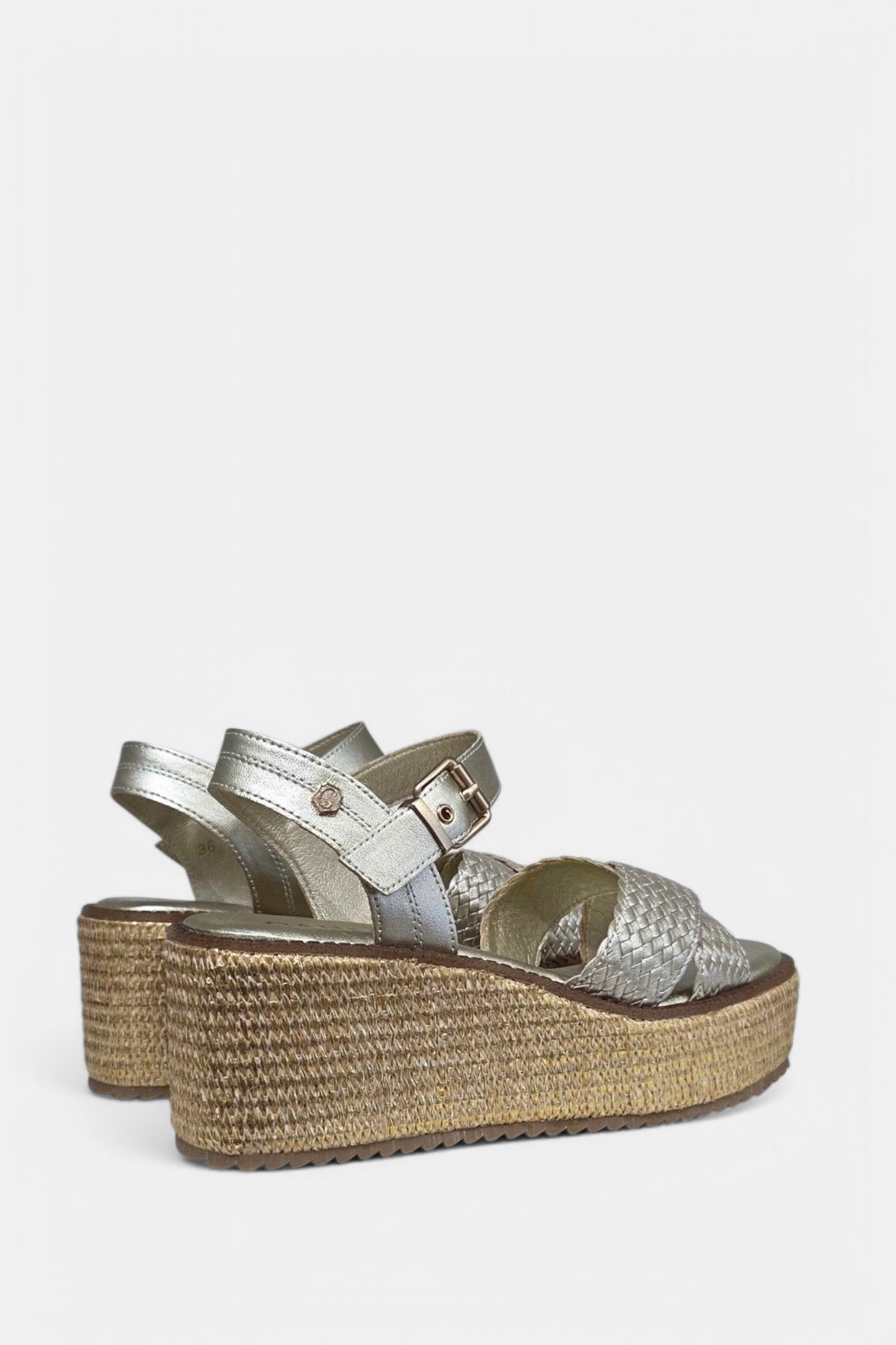 CARMELA 162361 GOLD WOVEN LEATHER WEDGE