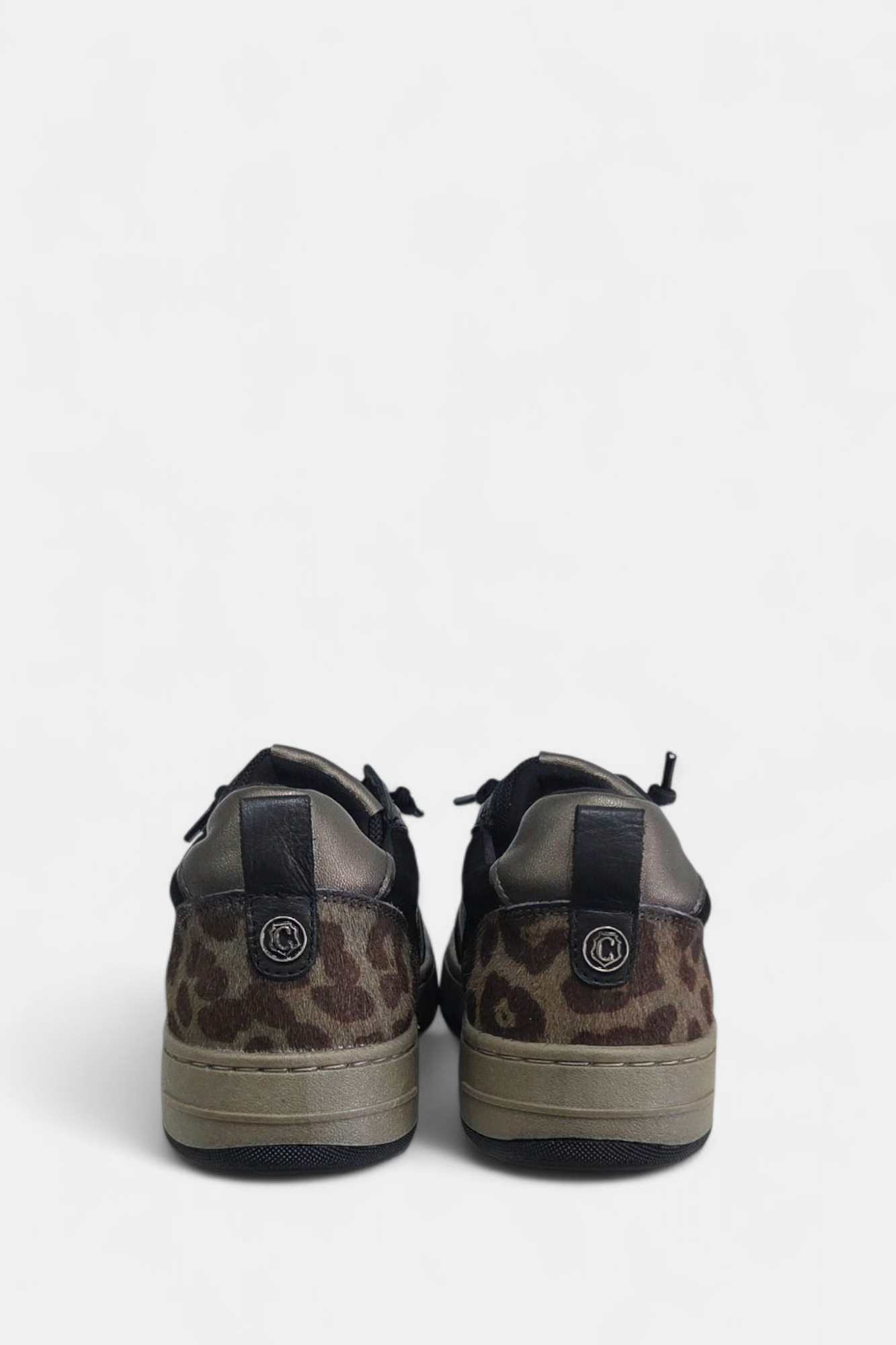 CARMELA 162504 TAN LEOPARD LEATHER TRAINER