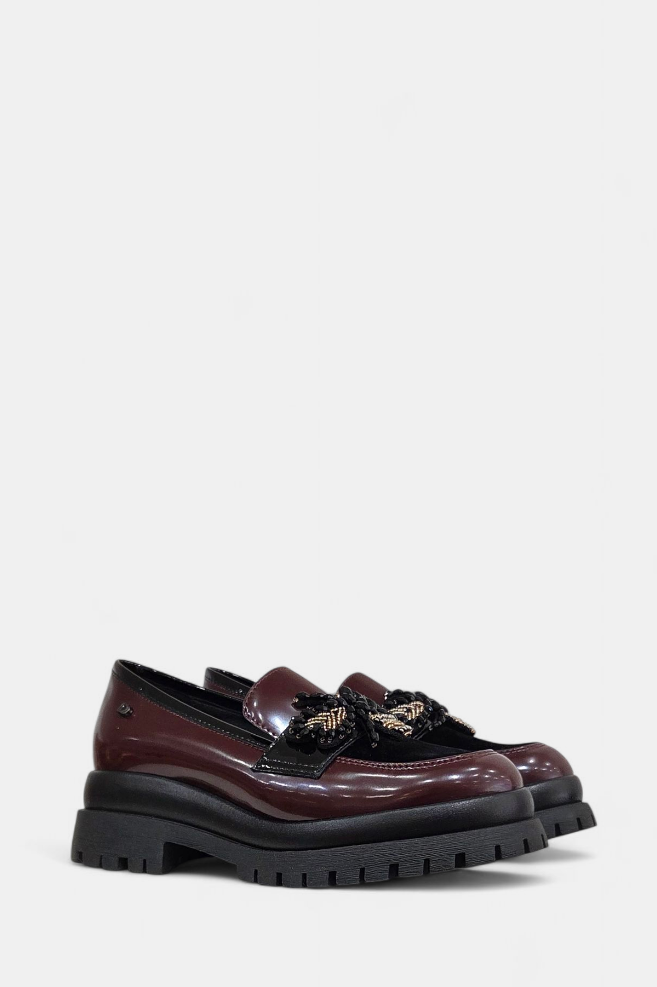DONNA SERENA BURGUNDY LEATHER CHUNKY LOAFER