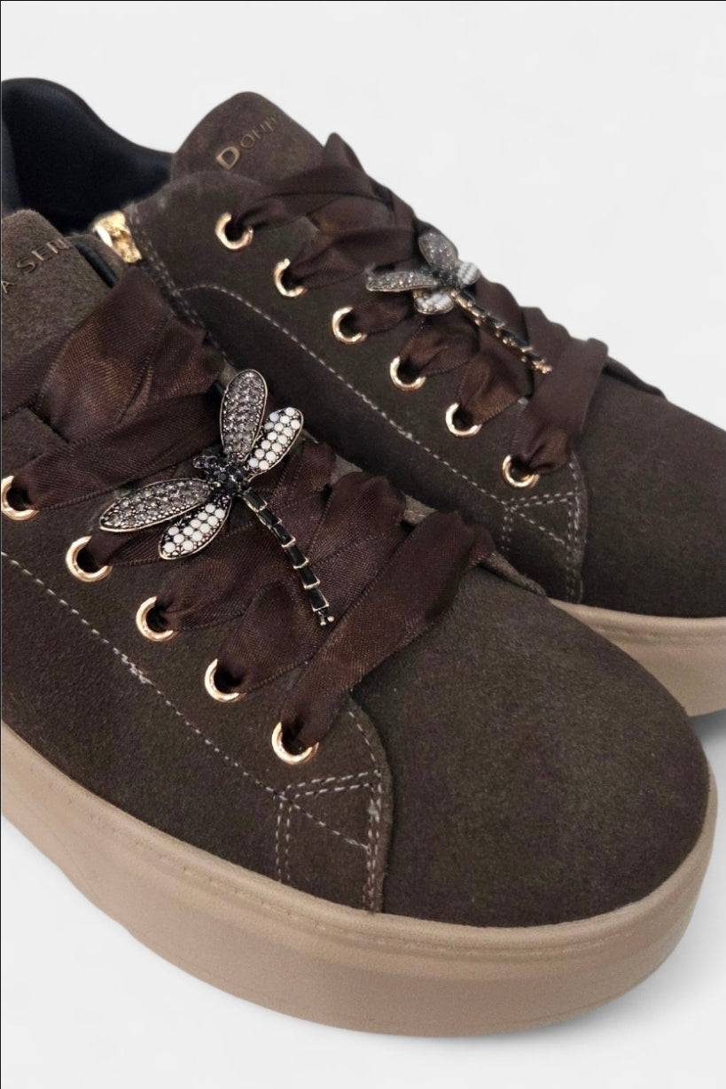 DONNA SERENA BROWN SUEDE TRAINER