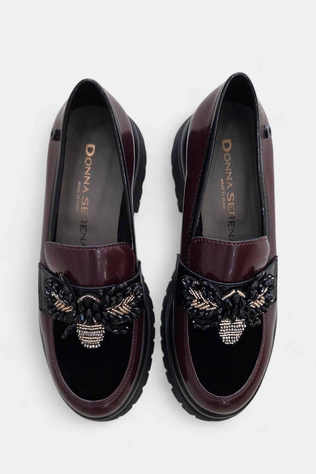 DONNA SERENA BURGUNDY LEATHER CHUNKY LOAFER