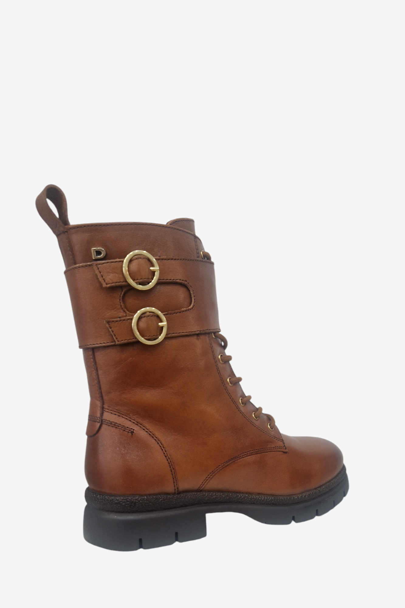 DONNA SERENA TAN LEATHER BIKER BOOT