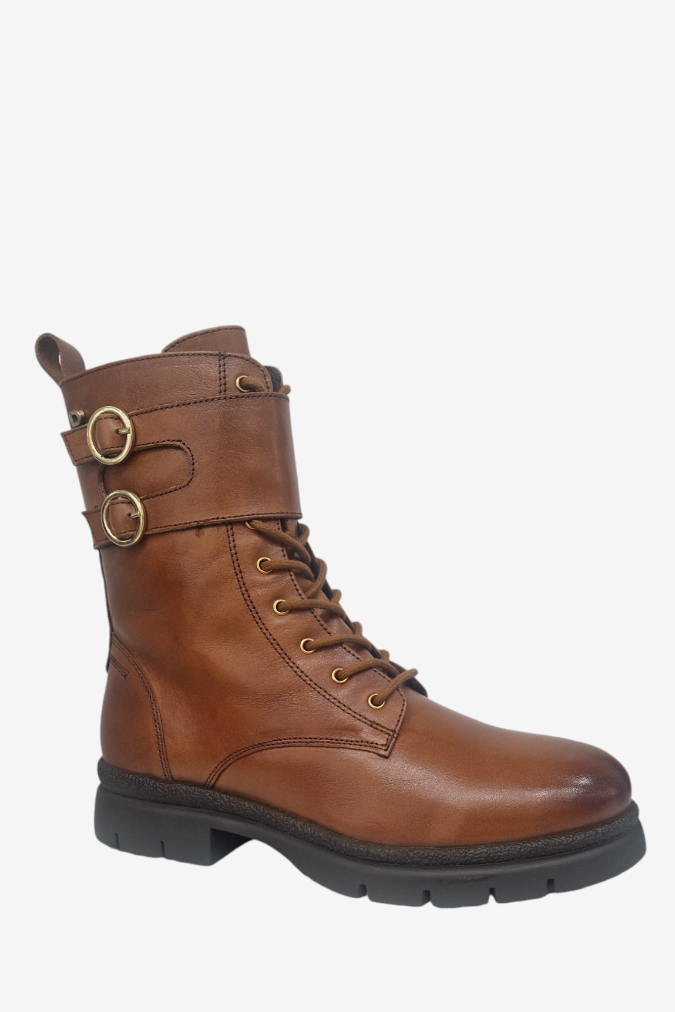 DONNA SERENA TAN LEATHER BIKER BOOT