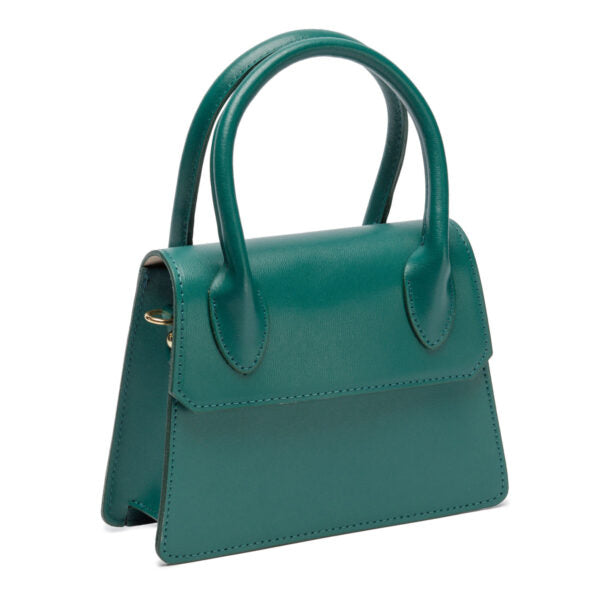 ELIE BEAUMONT DUO PEACOCK GREEN LEATHER BAG