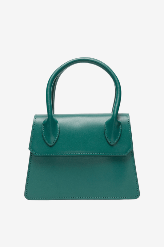 ELIE BEAUMONT DUO PEACOCK GREEN LEATHER BAG