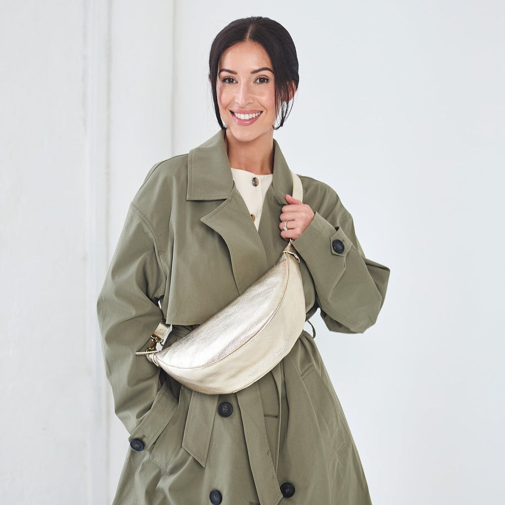 ELIE BEAUMONT HOBO GOLD LEATHER BAG