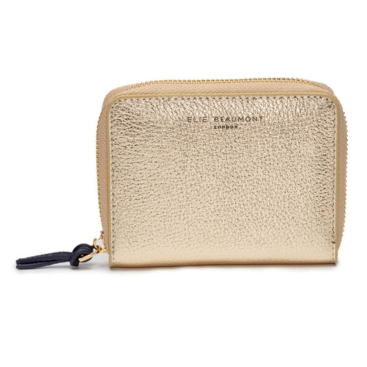 ELIE BEAUMONT GOLD LEATHER WALLET