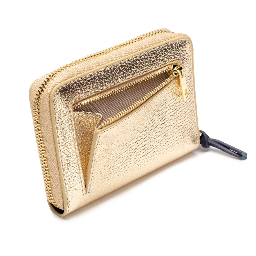 ELIE BEAUMONT GOLD LEATHER WALLET