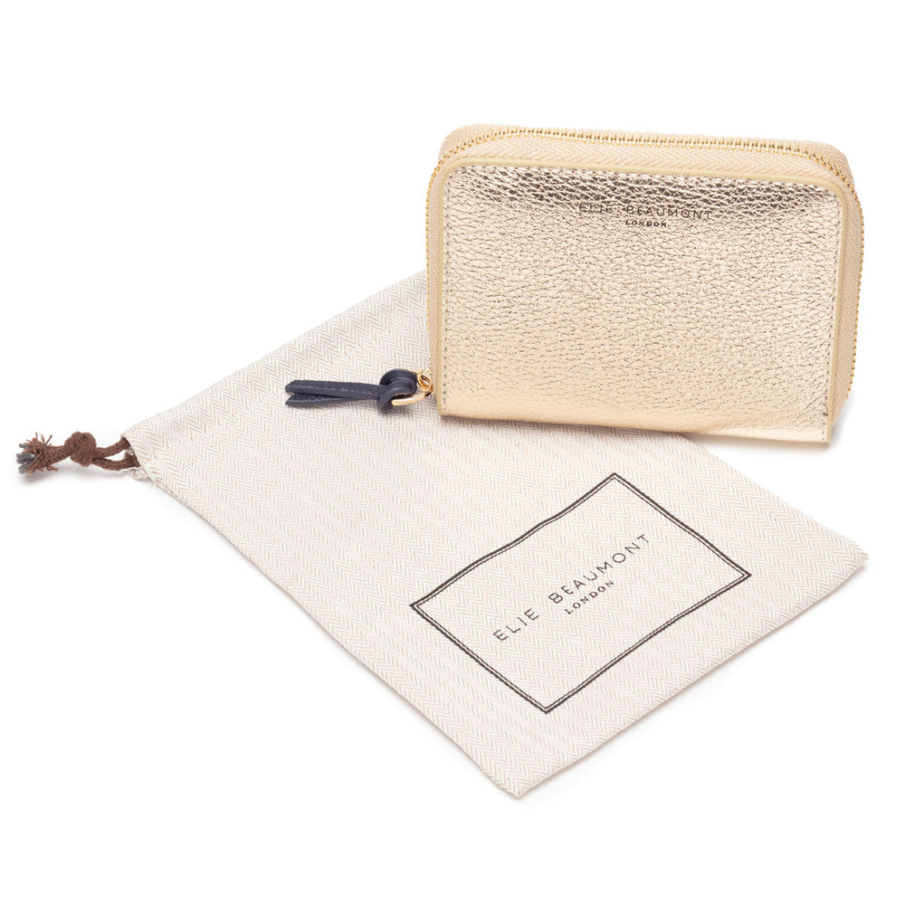 ELIE BEAUMONT GOLD LEATHER WALLET