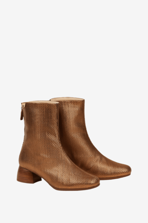 GAIMO CHUCK BRONZE WOVEN LEATHER BOOT