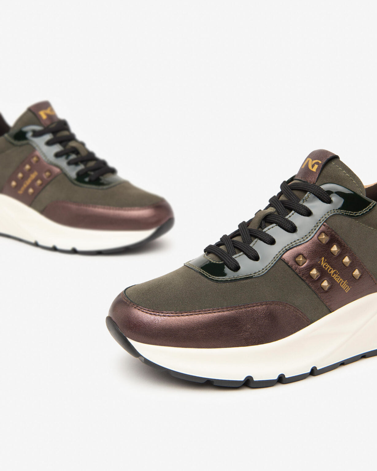 NEROGIARDINI 411525 KHAKI COMBO TRAINER