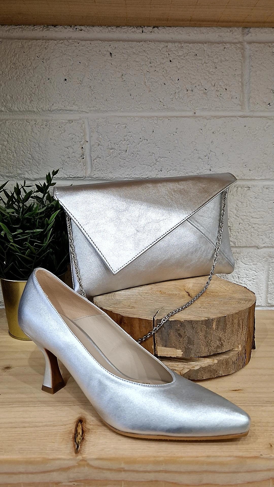 MARIAN 4601 SILVER LEATHER HEEL