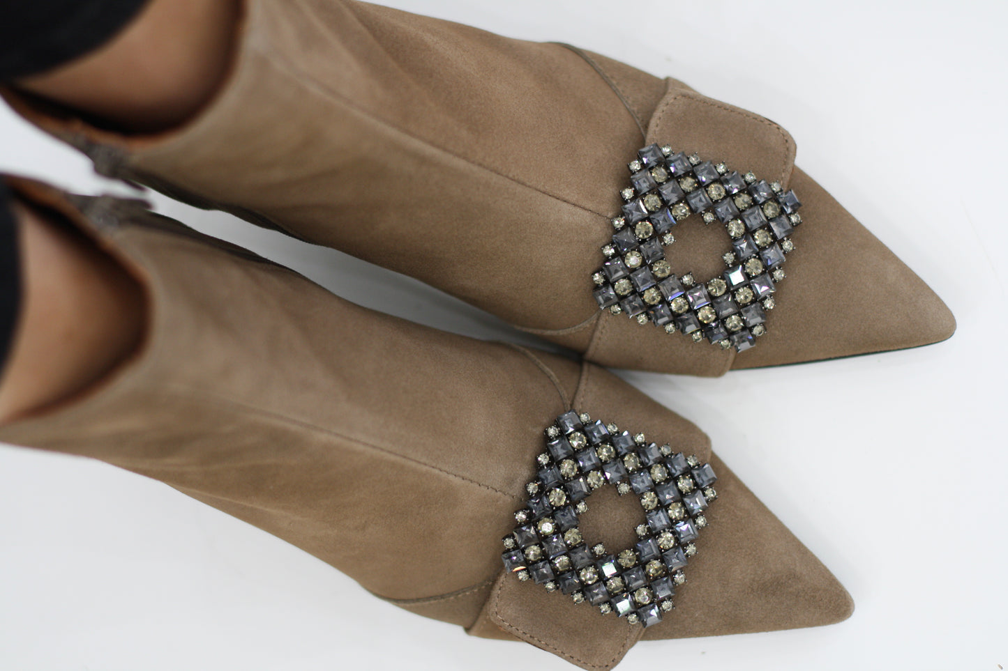 MARIAN 12111 BEIGE SUEDE EMBELLISED BOOT