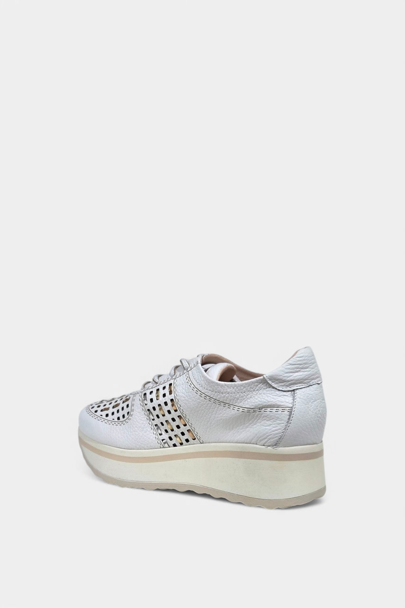 JOSE SAENZ 3524 WHITE LEATHER CHUNKY TRAINER