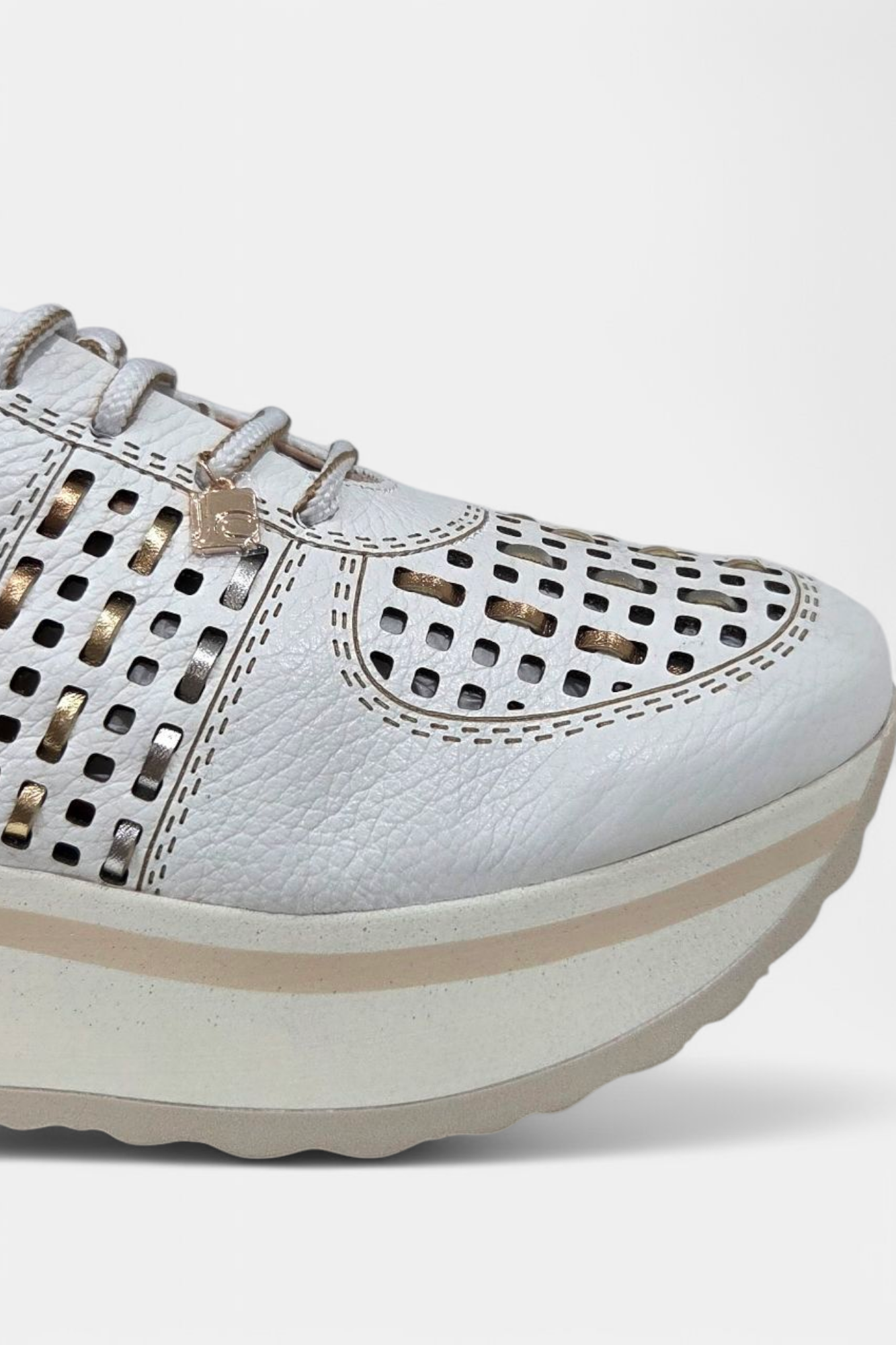 JOSE SAENZ 3524 WHITE LEATHER CHUNKY TRAINER