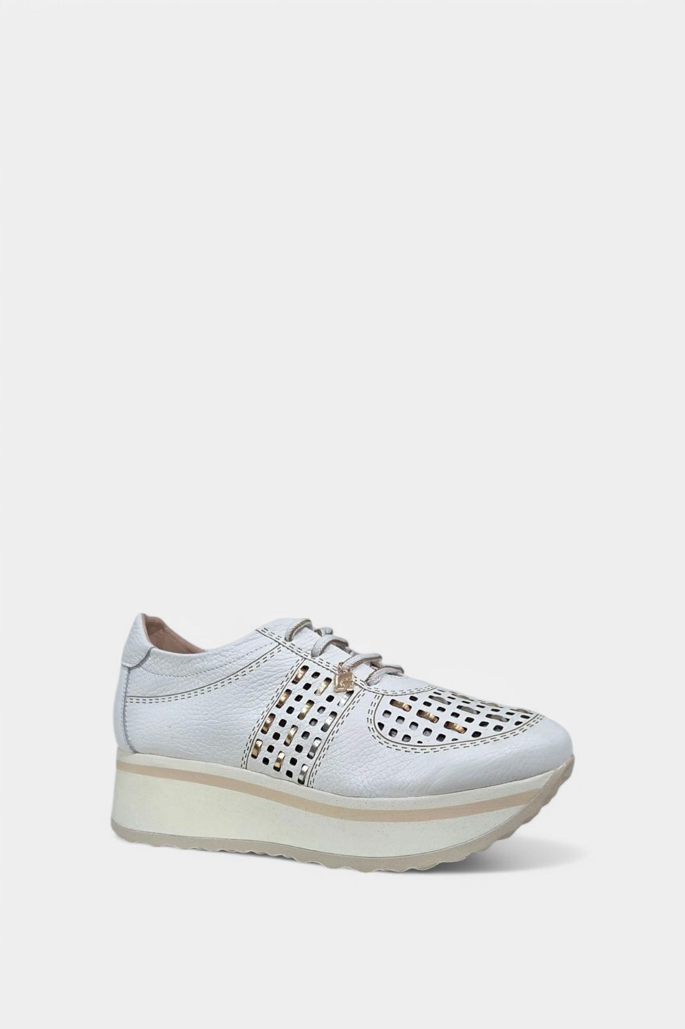 JOSE SAENZ 3524 WHITE LEATHER CHUNKY TRAINER