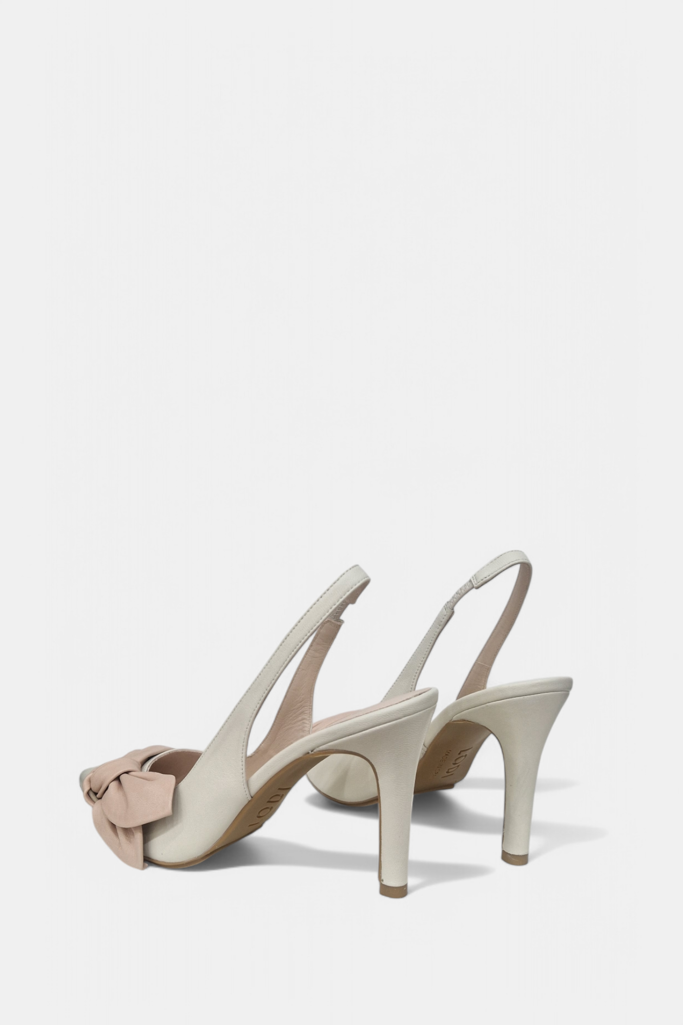 LODI RUSILEO CREAM AND NUDE LEATHER HEEL