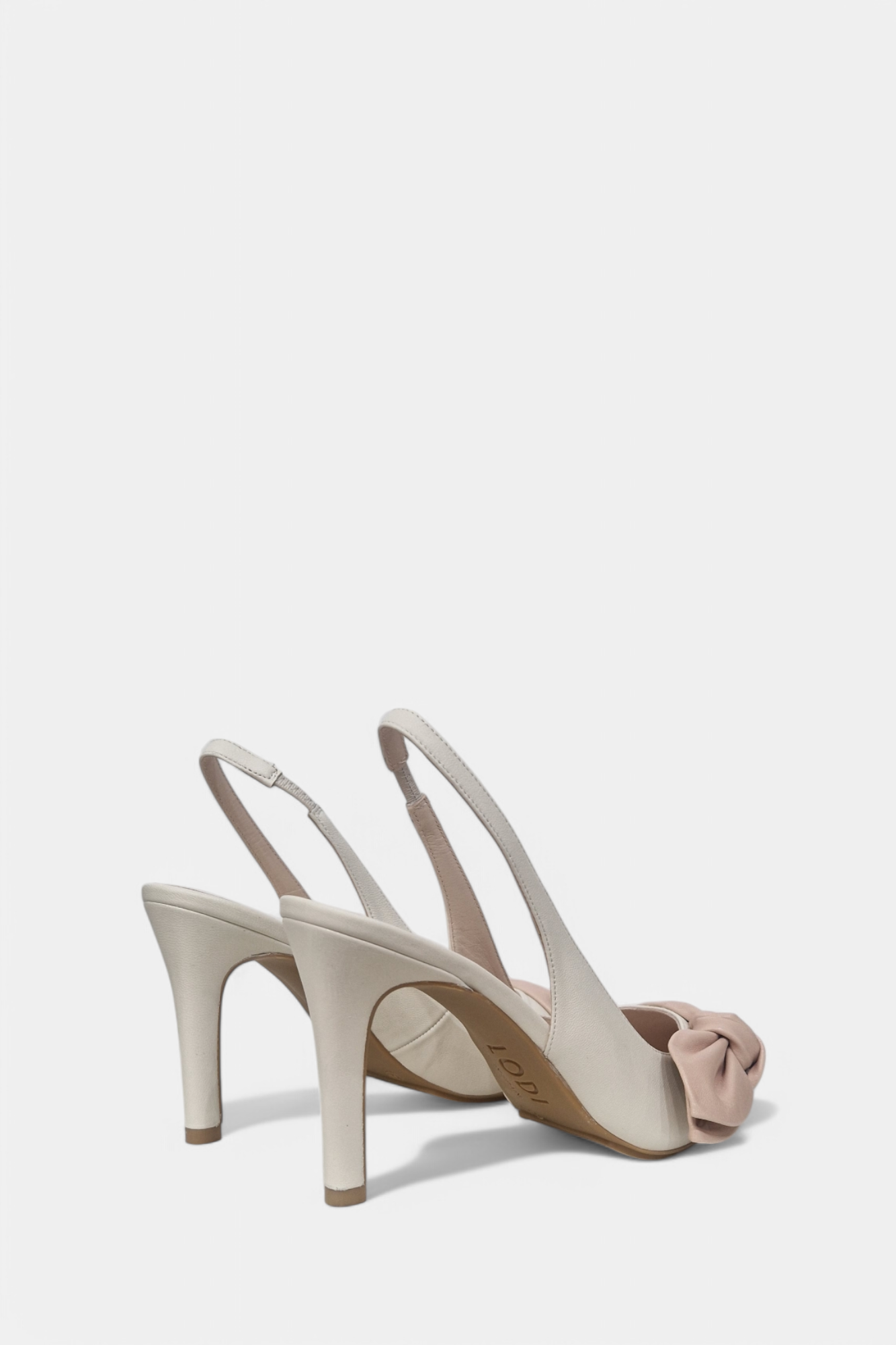 LODI RUSILEO CREAM AND NUDE LEATHER HEEL