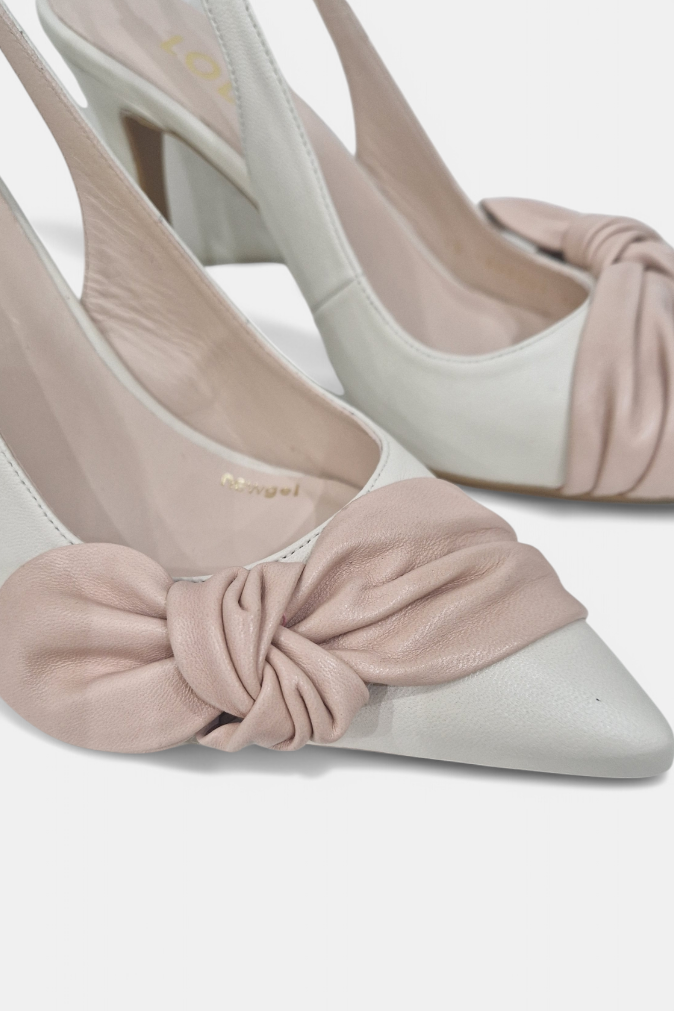 LODI RUSILEO CREAM AND NUDE LEATHER HEEL