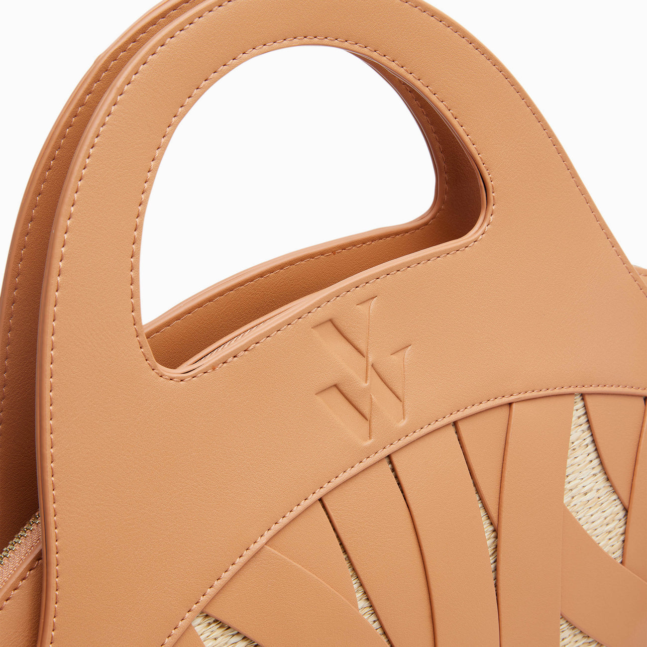 VANESSA WU EMILY RAFFIA/CAMEL BAG