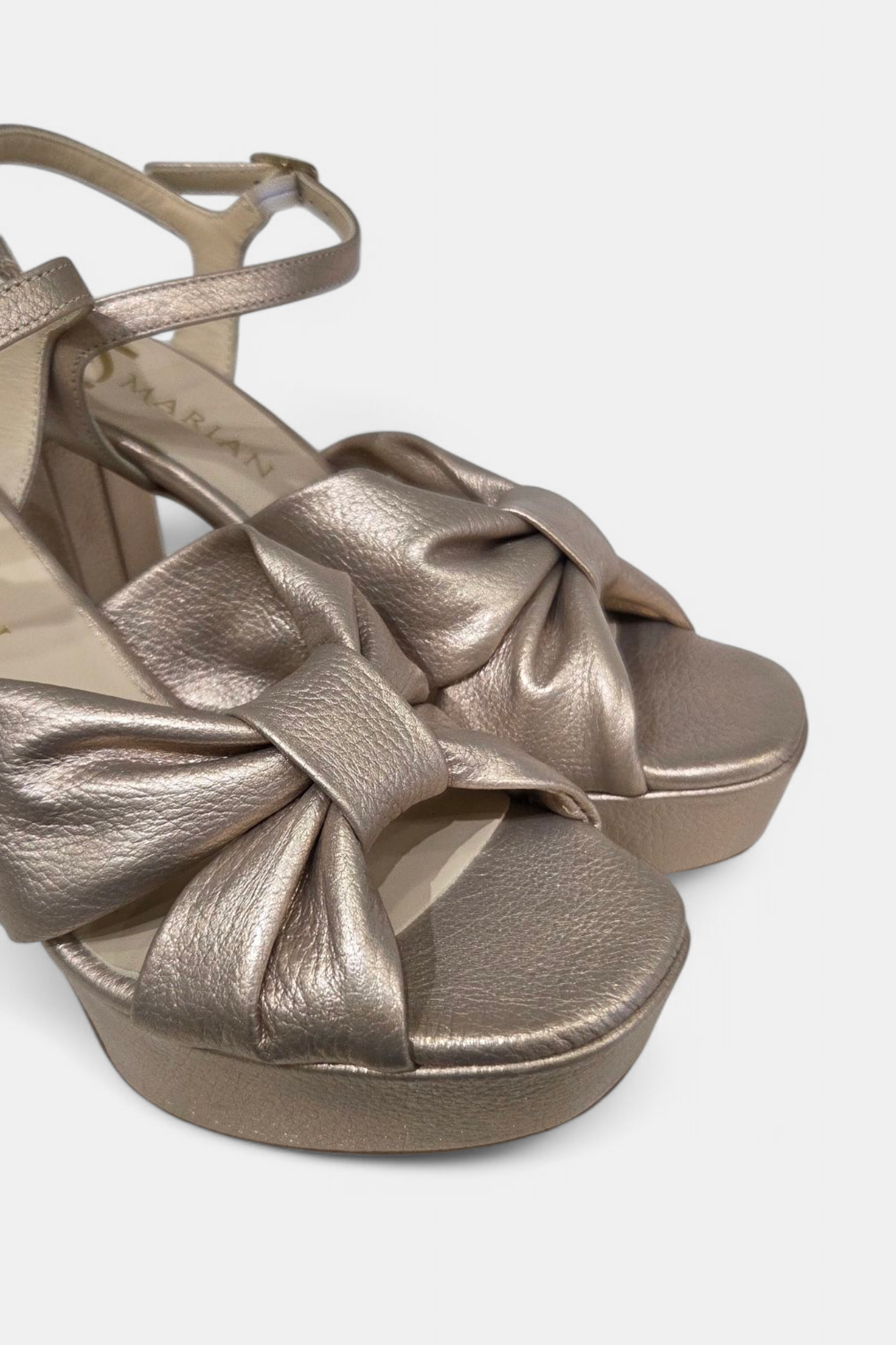 MARIAN 55201 CHAMPAGNE LEATHER PLATFORM HEELED SANDAL