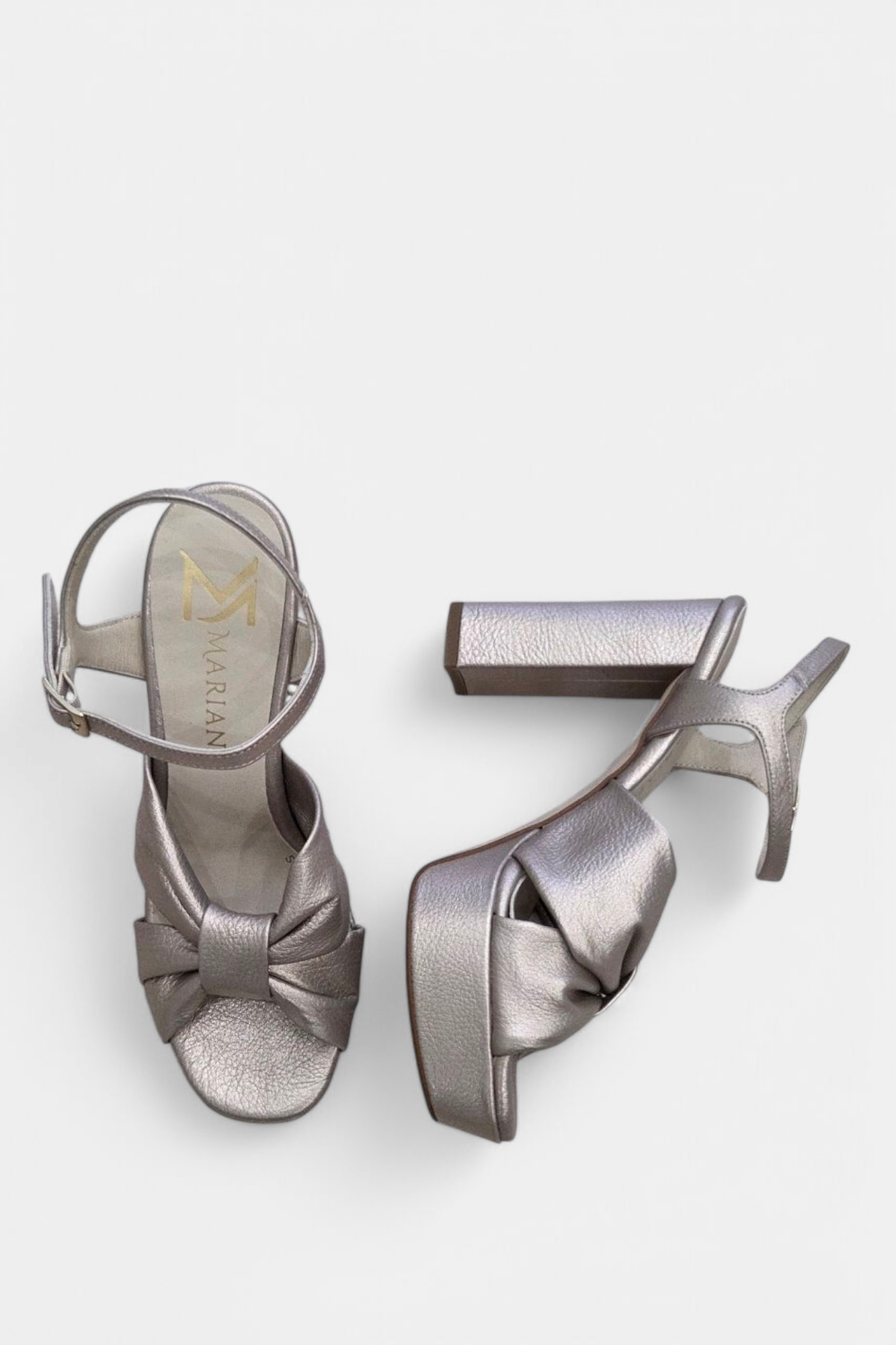 MARIAN 55201 CHAMPAGNE LEATHER PLATFORM HEELED SANDAL
