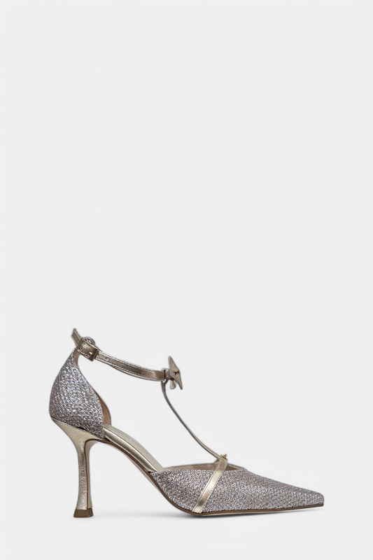 MARIAN 3209 GOLD GLITTER BOW HEELS