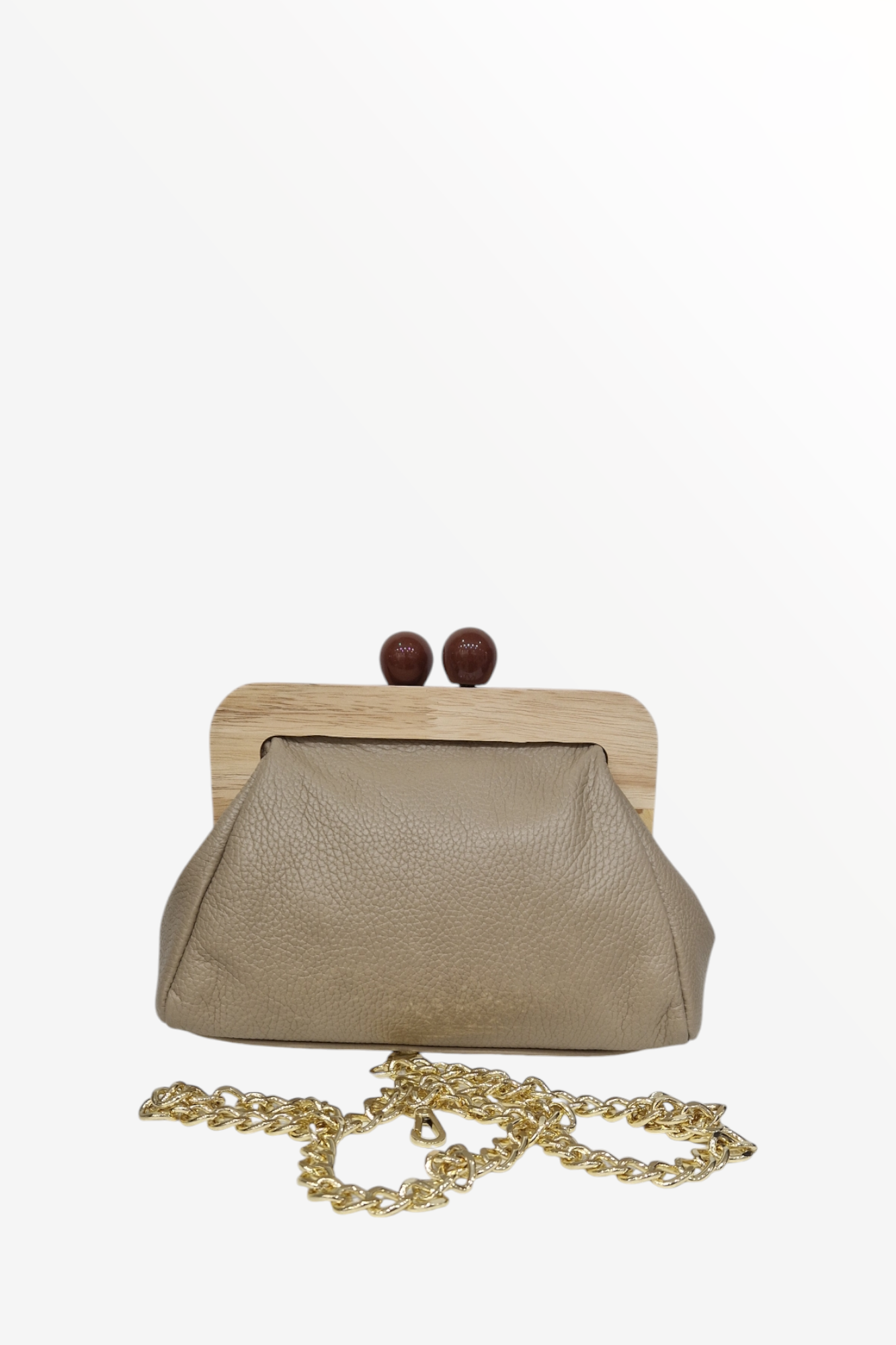 MARLON BEIGE LEATHER CLUTCH BAG