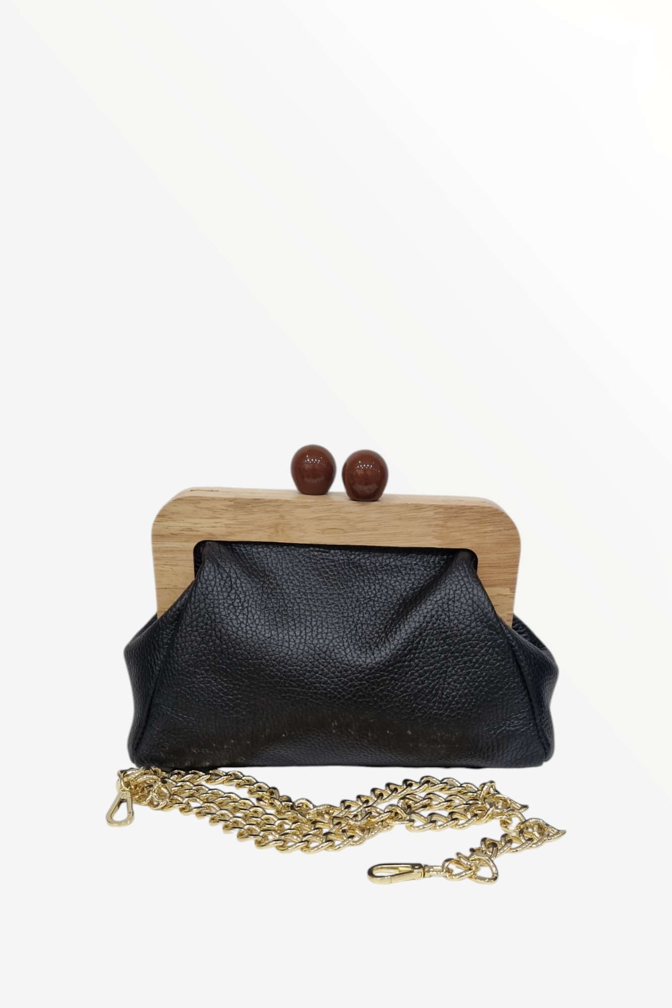 MARLON BLACK LEATHER CLUTCH