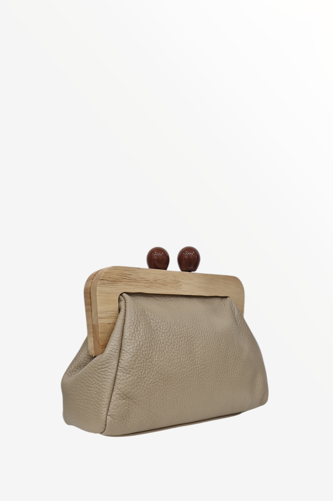 MARLON BEIGE LEATHER CLUTCH BAG