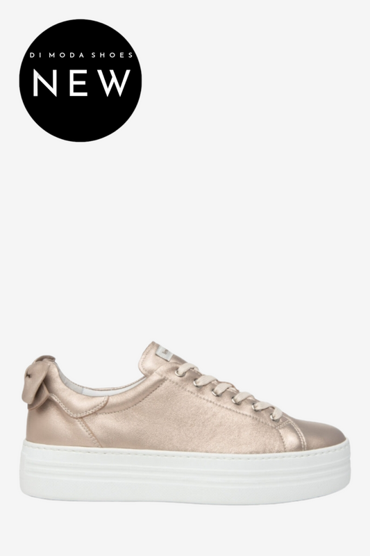 NERO GIARDINI E409965D ROSE GOLD BOW TRAINER
