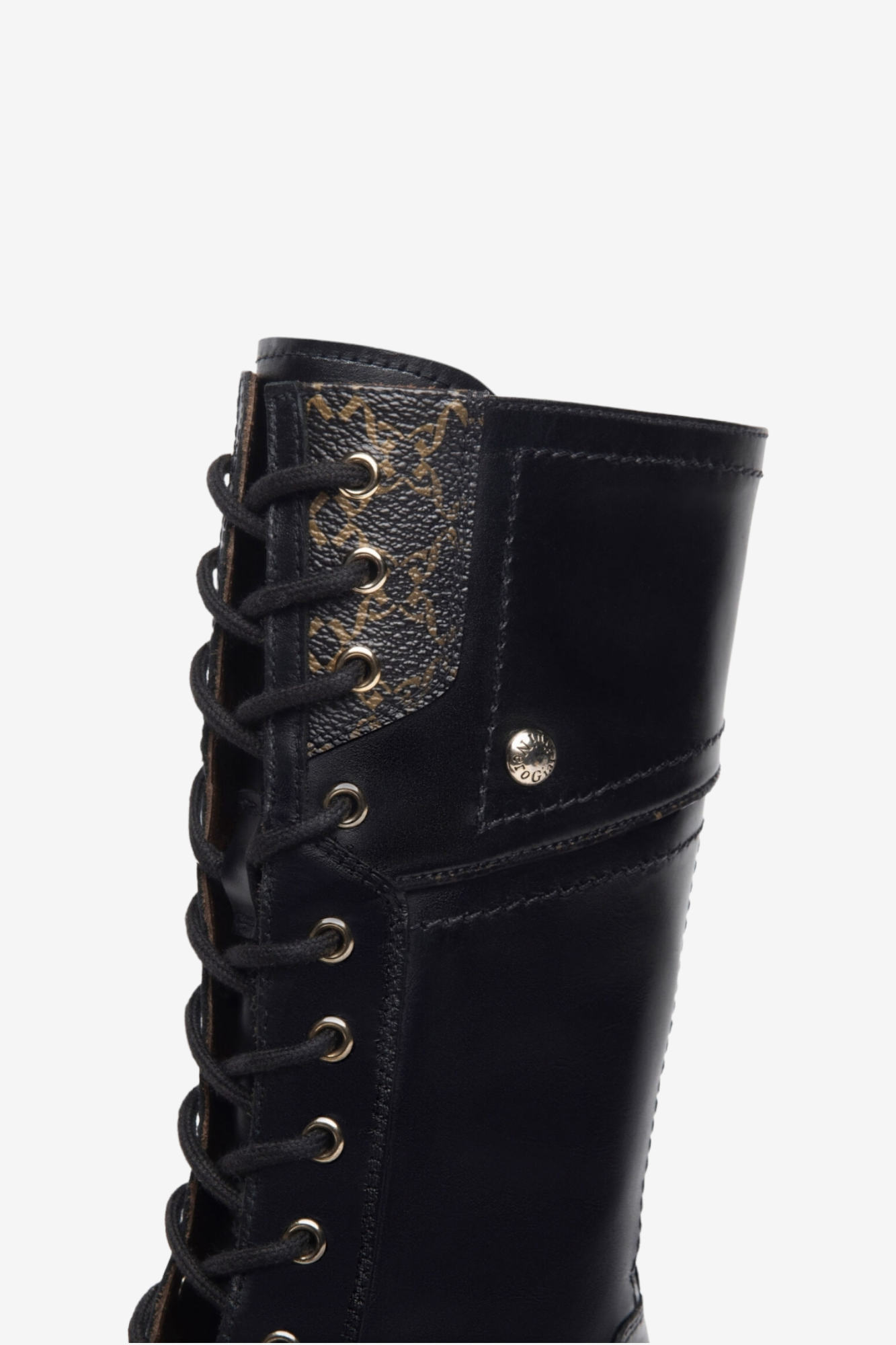 NERO GIARDINI 301017 BLACK LEATHER HEELED BIKER BOOT
