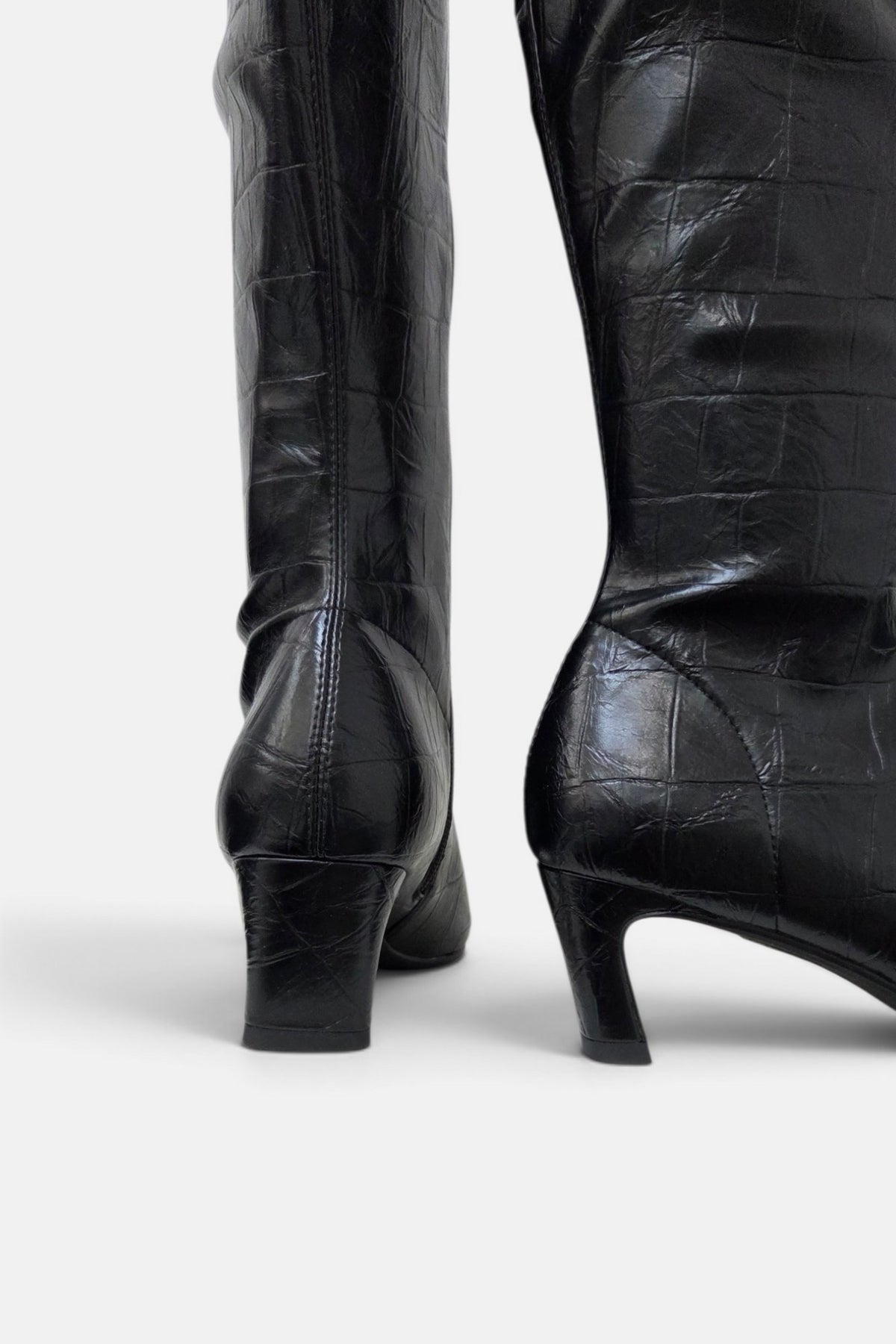 PEDRO ANTON XANIA BLACK CROC KNEE HIGH SOCK BOOT