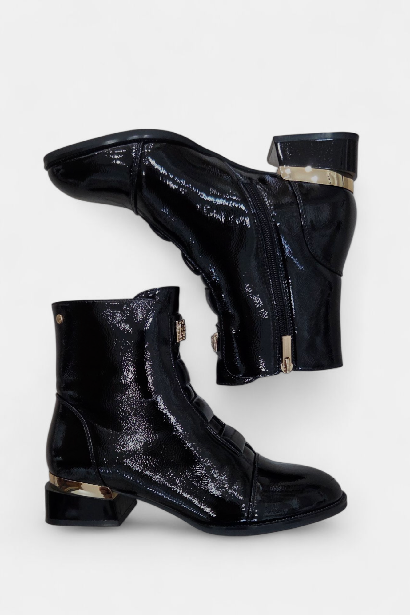 PATRIZIO COMO LIEGANES BLACK PATENT BOOT