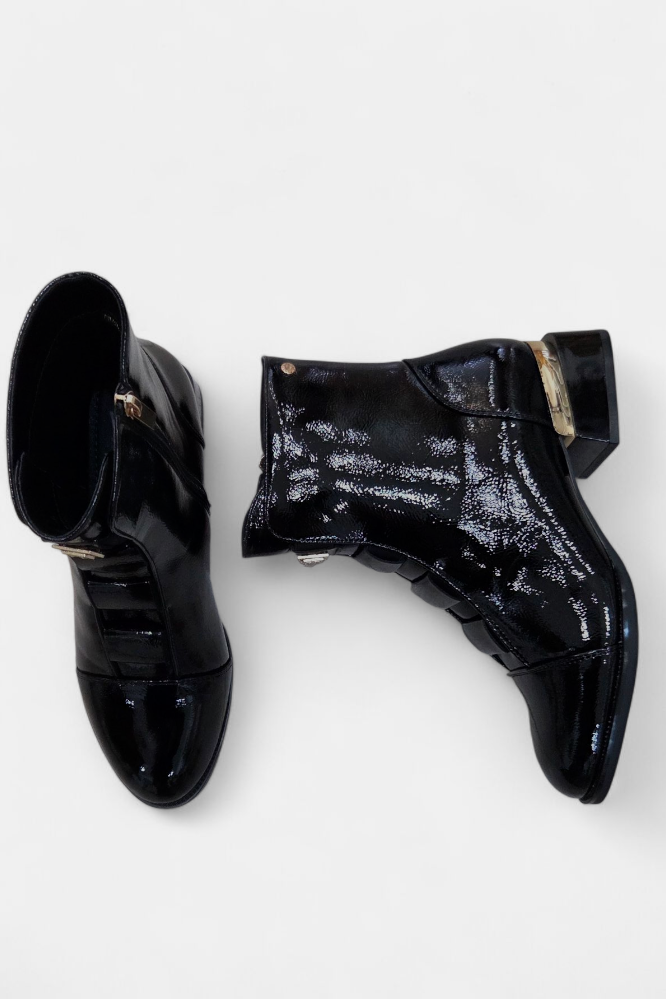 PATRIZIO COMO LIEGANES BLACK PATENT BOOT