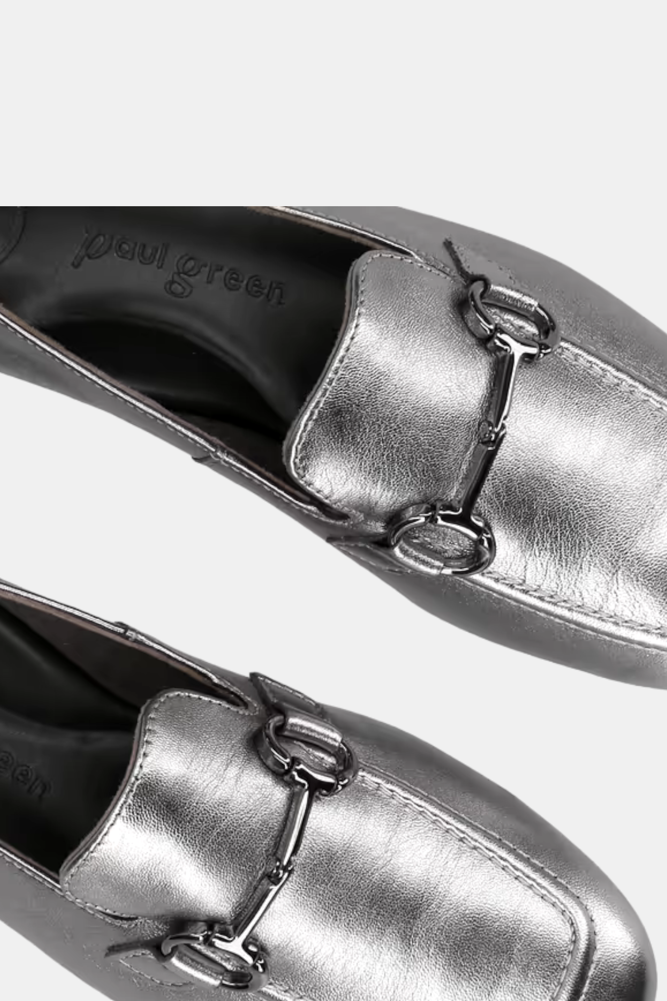 PAUL GREEN 2596 PEWTER LEATHER LOAFERS