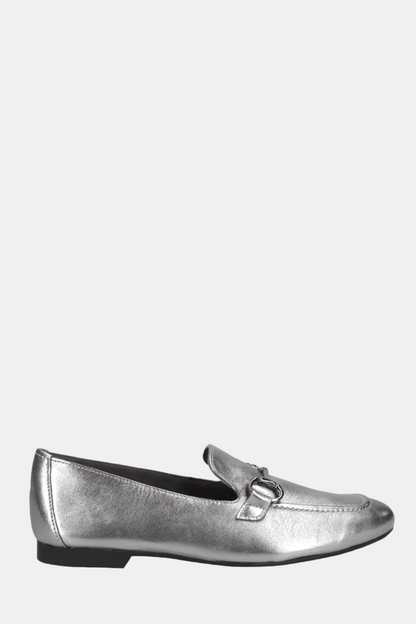 PAUL GREEN 2596 PEWTER LEATHER LOAFERS