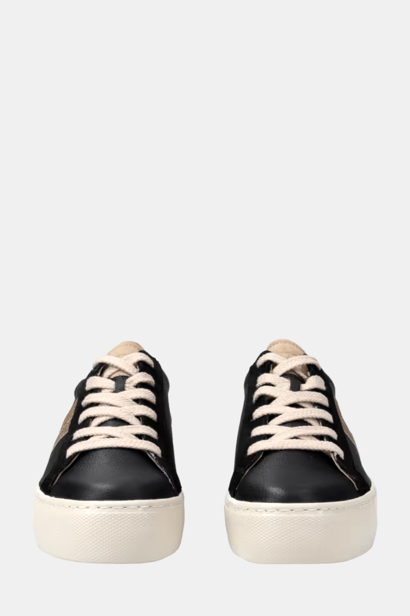 PAUL GREEN 5330 BLACK/GOLD LEATHER TRAINER