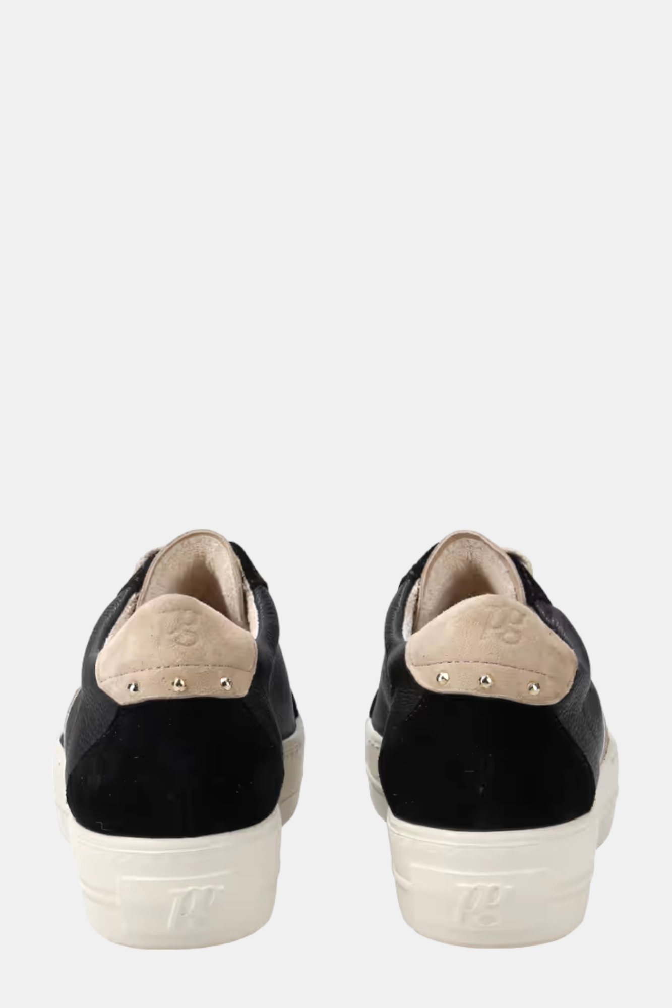 PAUL GREEN 5330 BLACK/GOLD LEATHER TRAINER
