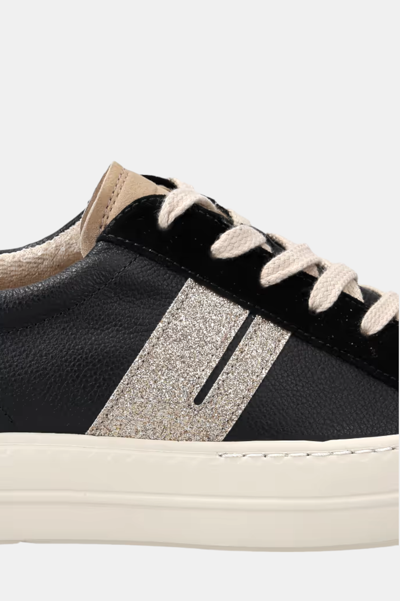 PAUL GREEN 5330 BLACK/GOLD LEATHER TRAINER