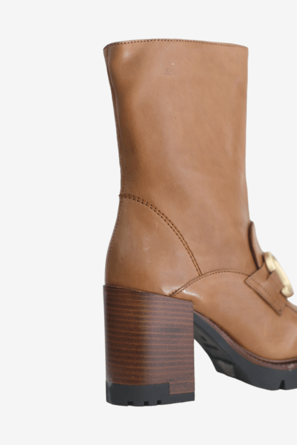 REPO 21629 TAN LEATHER HEELED BOOT